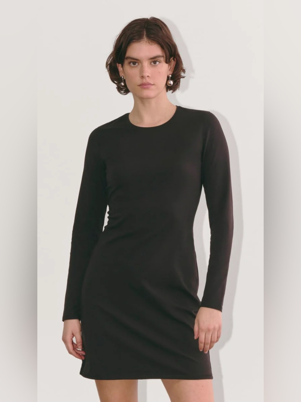 New Everlane THE FORM MINI DRESS in Black Size XL